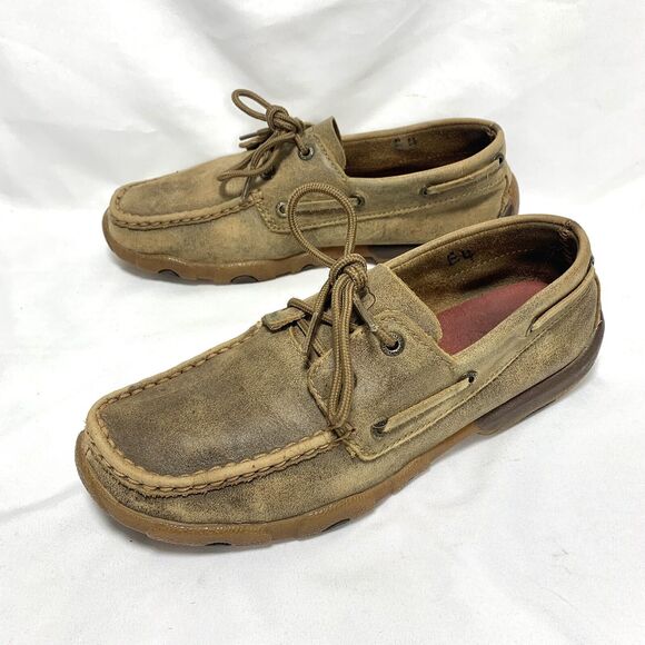 TWISTED X Women's Brown Leather Driving Moc Shoes SIZE 7.5 M Mocassin WDM0003 - Picture 1 of 13